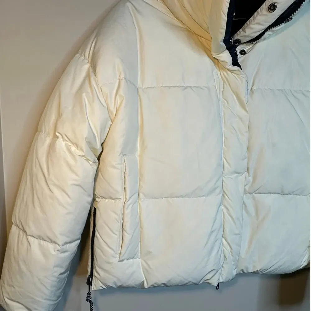 Sweaty Betty Downfall Reversible Puffer Jacket M Navy White